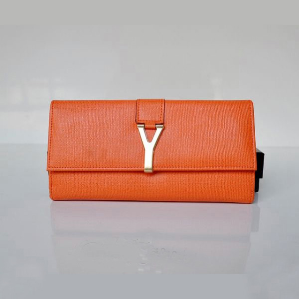 241175 Yves Saint Laurent Y Grande Linea Flap Portafoglio 241175 Arancione